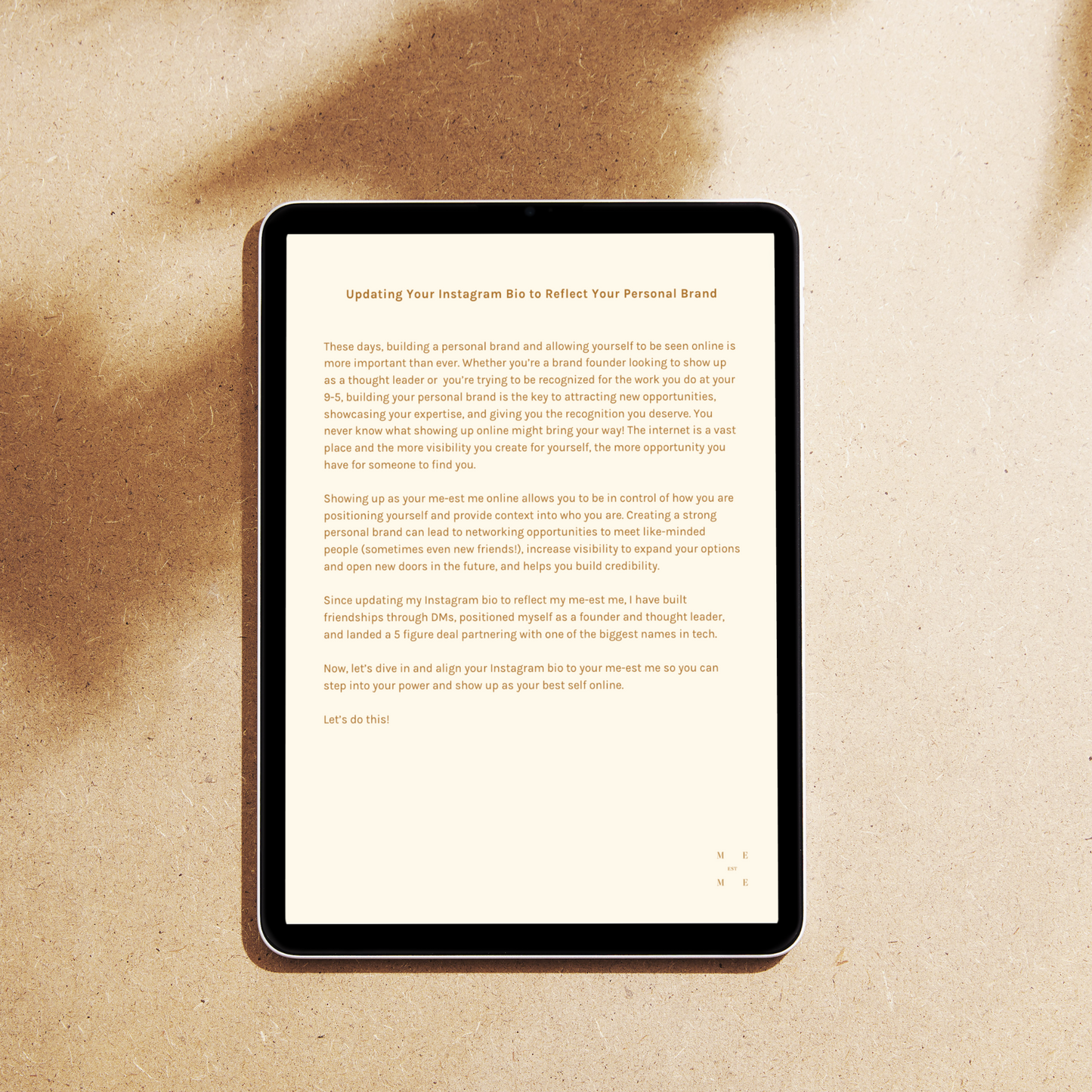 A mockup on a cell phone of the free course for your instagram bio
