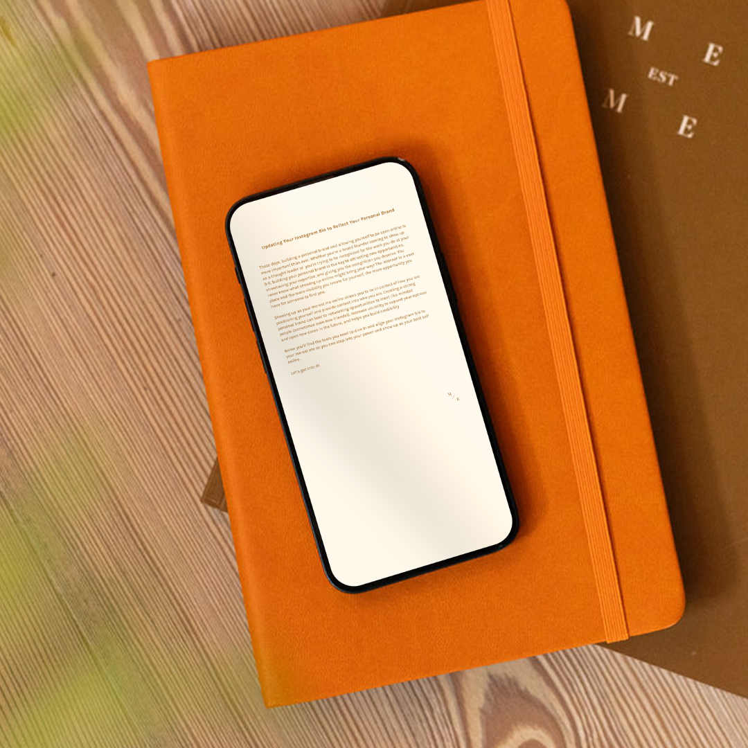 A mockup on a cell phone of the free course for your instagram bio