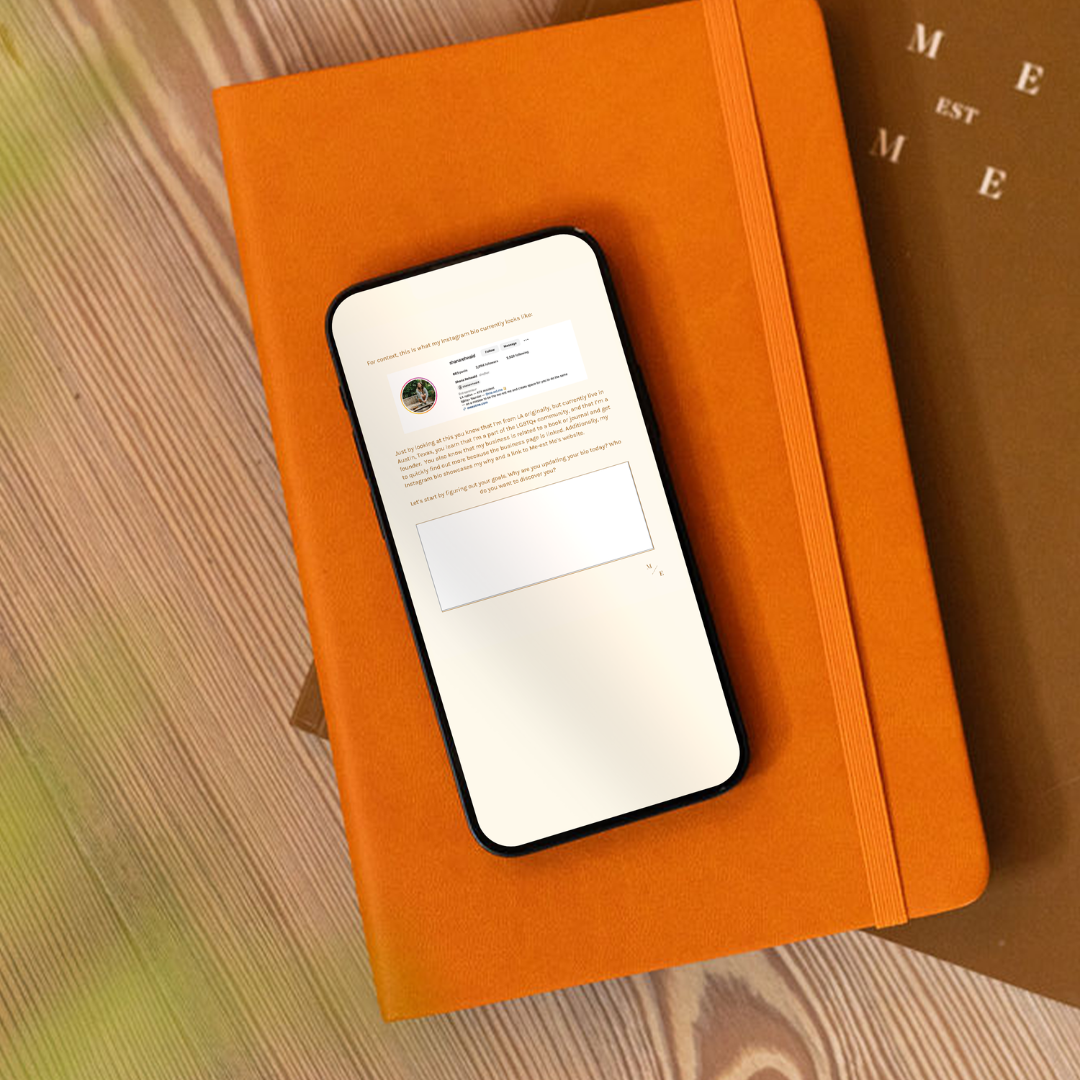 A mockup on a cell phone of the free course for your instagram bio